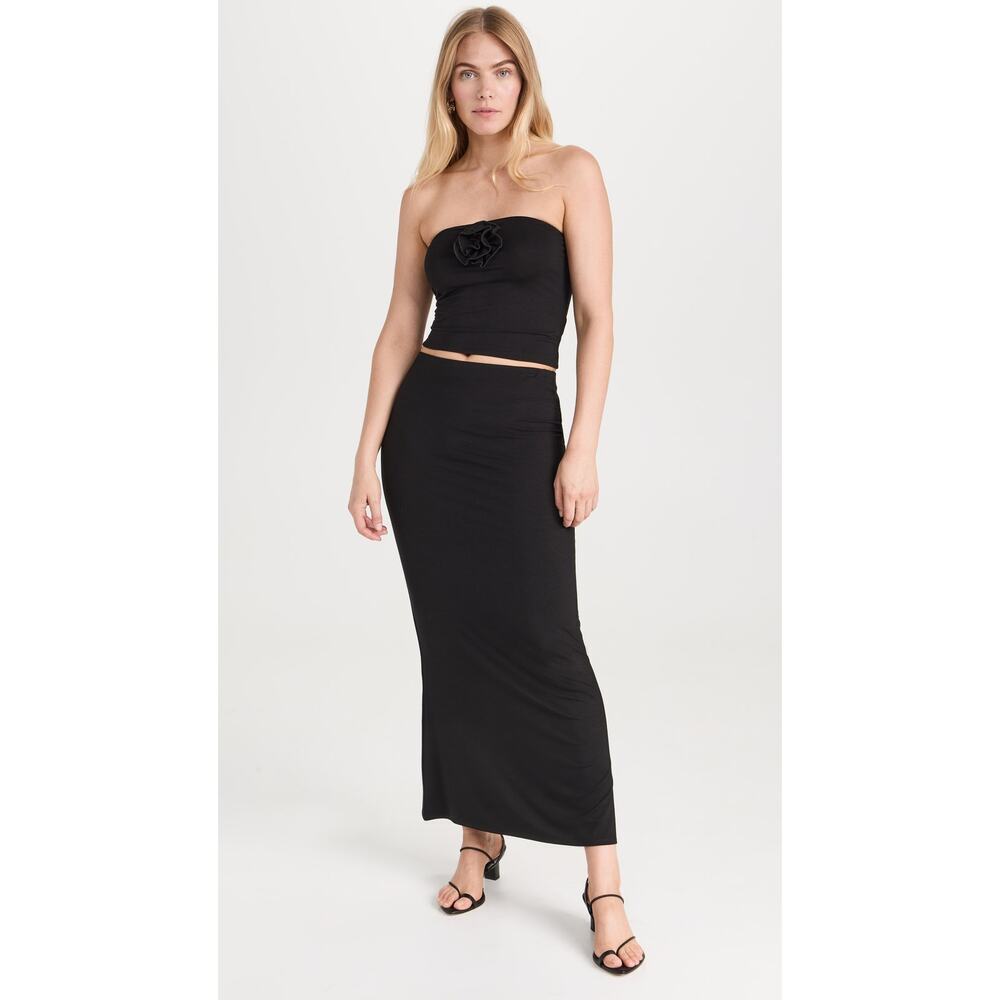 New Reformation Adalynn Knit Two Piece Set in Black Size XL